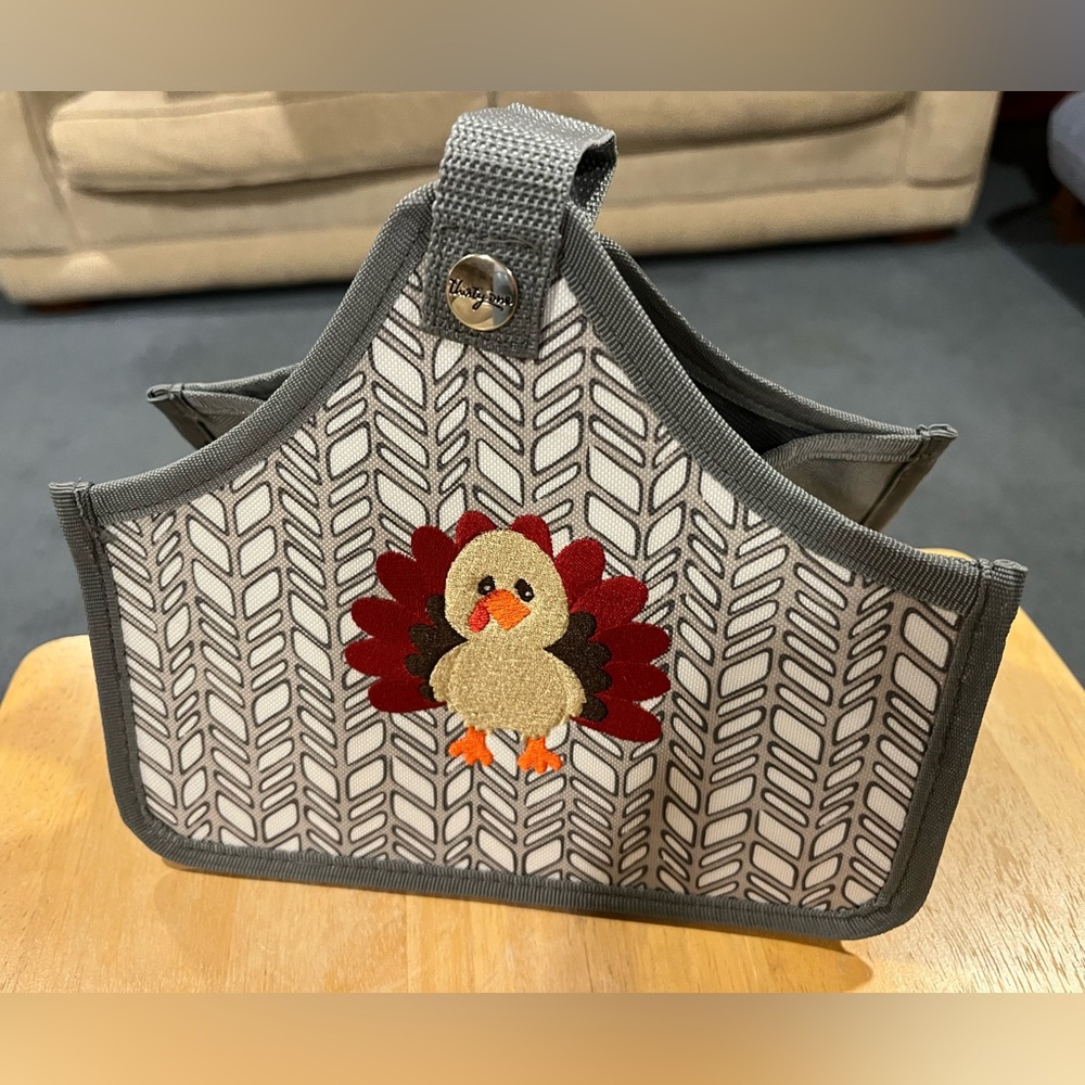 Thirty-One Mini Catch-All Bin with custom Turkey Design